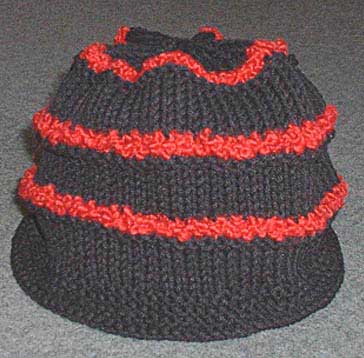Textured Striped Hat Knitting Pattern